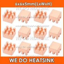 Pure Copper 6x6x5mm  Square Copper Heatsink Radiator Cooler With or Without Tape picture