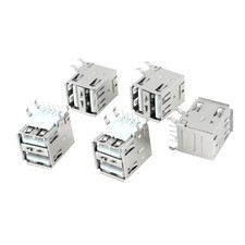 5pcs Right Angle 8-Pin DIP PCB Mount Female USB A Dual Socket Connector picture