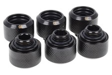 Alphacool Eiszapfen PRO 16mm Hard Tube fitting G1/4 - Deep Black (6pk) 17379 picture