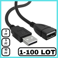 LOT USB Type A Male To Usb Type A Female 3FT 5FT 10FT Extension Cable Connector picture