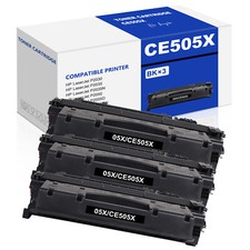 3PK High Yield CE505X Toner Cartridge For HP LaserJet P2055dn P2055x P2050 P2055 picture