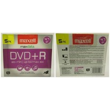 Maxell Max Data DVD+R 120 Min. Up To/Max 16X up to 4 Hrs 4.7gb Single Sided 5 PK picture