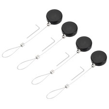 1.8ft Retractable Cable Security Lock with Latch Wrench, Black, 4 Pack picture