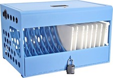 16-Device Charging Station for Chromebooks, Locking Laptop Charging Cabinet Blue picture