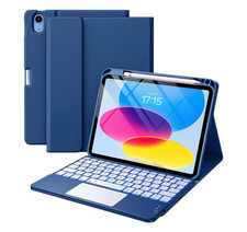 Wireless Keyboard Folio Case w/ Trackpad Stand, Blue, Scratch-Resistant picture