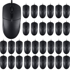 SUNYIWJIE 100 PCS Black Wired USB Computer Mouse Bulk 1000 DPI 3 Button Corde... picture