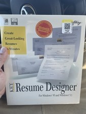 SoftKey Key Resume Designer (PC, 1996) Windows 95 and 3.1 - Factory Sealed & New picture