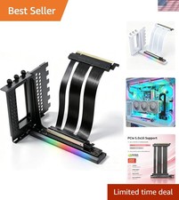 PCIe X16 Right Angle Riser Cable PCIe 4.0 and 5.0 with GPU Vertical Mount Bra... picture