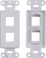 20 pcs  - 2 Port Decoration Wall Plate Keystone Insert 2 Gang White WallPlate picture