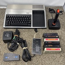 Texas Instruments TI-99/4A Home Computer TESTED W Cables Games And Joystick picture