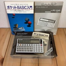 SHARP PC-1245 Pocket Computer  LCD replaced includes original box and manual picture