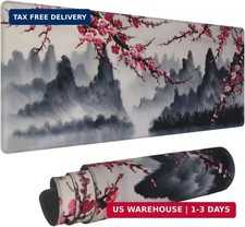 Japanese Sakura Watercolor Painting Extended Mouse Pad 31.5x11.8 Inch Cherry Blo picture