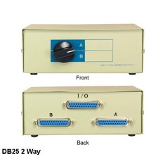 Kentek DB25 2 Way Data Switch Box Rotary Dail for Data Device PC Printer Scanner picture