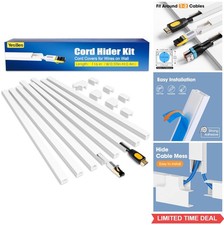 Cord Hider Kit 116in Cable Raceway White Self Adhesive Paintable Cuttable Wall picture