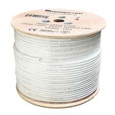 CAT6A 1000FT Copper Plenum Shielded FUTP NETWORK ETHERNET LAN CABLE 650MHz WHITE picture