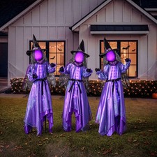 Member's Mark Pre-Lit Animated Witches Set of 3 Halloween Outdoor Yard Decor NEW picture
