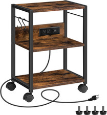 Industrial Printer Cart, 3-Tier Mobile Printer Stand, Rolling Cart with Power picture
