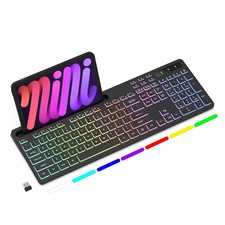 Wireless Keyboard with 7-Color RGB Backlit, Full-Size Computer Keyboard with ... picture