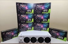 8 Lot ASUS ROG RTX3070 Non-LHR GPUs & GPURisers R8 Mining Rig (Octominer X8) picture