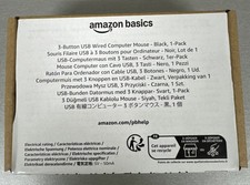 Amazon Basics 3-Button USB Wired Computer Mouse  1-Pack  | Black | New picture