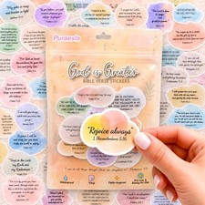 224PC Watercolor Christian Bible Verse Stickers by 2-3 Inches, Multicolored picture