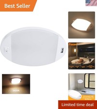12V RV Interior Lights with Fast USB Charger 5V/2.4A – Oval Pancake LED Ceili... picture
