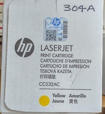 HP304A YELLOW ORIGINAL LASER JET TONER CARTRIDGE, CC532A NEW SEALED picture