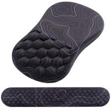 2in1 Keyboard Wrist Rest Ergonomic Mouse Pad Set Black White picture