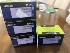 Lexmark Genuine 701C Cyan And 701Y Yellow Lot Of 4 Total  picture