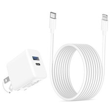20W Dual Port Fast Charger for iPad 9th 8th 7th 6th 5th 1Pack 6.6FT White picture