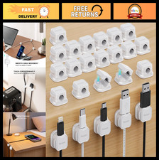 24 Pack Magnetic Cable Clip Organizer - Adhesive Cord Holder for Office & Home picture