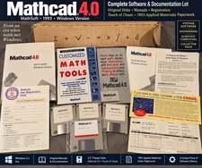 Mathcad 4.0 MathSoft 1993 Windows 3.5” Floppy Software Manuals + Touch of Chaos picture