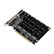 4-Port M.2 NVME SSD to PCIe 3.0 4.0 X16 Connector Expansion Card 4 x 32Gbps picture
