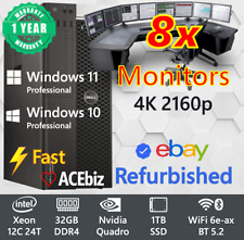Dell Trading Computer 8x Monitor Windows 11/Xeon 12C/32GB RAM/SSD/3TB/WiFi 6e picture
