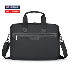 Laptop Bag 15.6-17 Inch PU Leather Business Briefcase Messenger Shoulder Work  picture