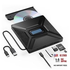 5-in-1 Extemal CD/DVD Drive for Laptop,USB 3.0 & Type-C Portable CD/DVD Rw picture