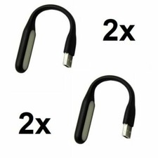2x USB LED Lamp Light Laptop Computer Desktop Bright White Study Flexible Black picture