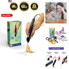 Flow 3D Printing Pen for Teens, Adults & Creators – Black, with Free Refill F... picture