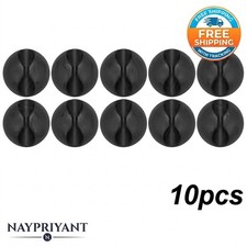 10x Mini Cable Winder Organizer Clip Desk Tidy Wire Cord Holder Charging Cable picture