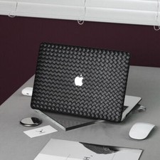 Black Braid Woven PU Leather Shell Case Cover For Apple MacBook Air MacBook Pro picture