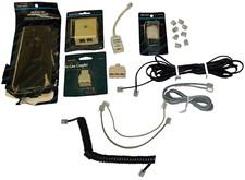 Lot of LAN Tele Cables RJ11, RJ14, Crimp Tool, Mult Couplr, Filter, 8-4 Pin Con picture