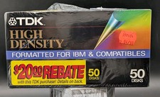 TDK High Density 1.44 MB Formatted for IBM & Compatibles 50-pack SEALED picture