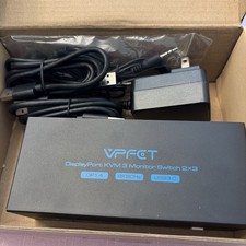 VOFCT DisplayPort KVM 3-Channel Monitor Switch 2x3 DP1.4 8K60Hz USB3.0 picture