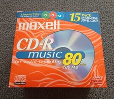 NEW MAXWELL CD-R MUSIC 13 PACK/3 COLORS/80 MIN./SLIM JEWEL CASES/Missing 2 picture