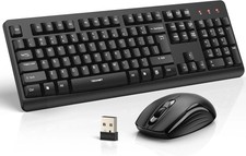 Full Size Large Print 2.4g Wireless Keyboard and Mouse with Oversized Print f... picture