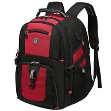 SHRRADOO Extra Large 52L Travel Laptop Backpack with USB Red Travel Backpacks picture