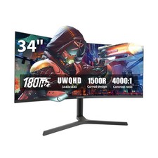 34 Inch Curved Monitor with Speaker, 180Hz UWQHD 3440x1440 Ultrawide Curved G... picture