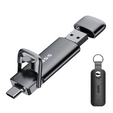 SSK 128GB Dual USB C Flash Drive,2-in-1 Type C+ A 3.2 128GB, Black/White  picture
