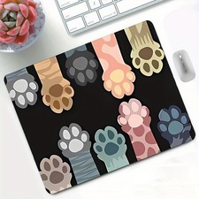 Cartoon Cute Multi-Color Cat Paws Mouse Pad: Cat Lover Office Desktop Accessory picture