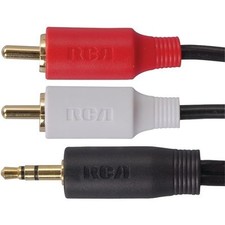 RCA AH205R MP3 3.5mm to 2 RCA Plugs Y-Adapter, 3ft picture